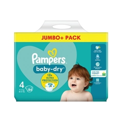 Pampers Baby Dry Taped Nappies Size 4 Jumbo (Pack of 168) C009390