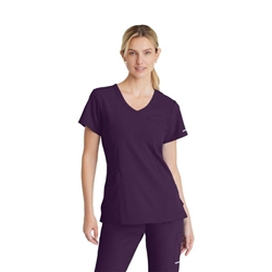 Skechers Female V Neck Scrub Top Eggplant 5XL SK102/EGGP/5XL