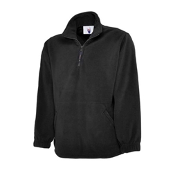 Uneek UC602 Premium 1/4 Zip Micro Fleece Jacket Black Xtra Small
