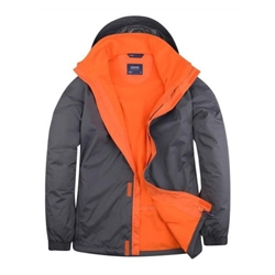 Uneek UC621 Deluxe Outdoor Jacket Deep Grey/Fiery Orange Small