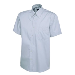 Uneek UC702 Mens Pinpoint Oxford Half Sleeve Shirt Light Blue 19.5