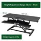 Standing Desk Converter, 42"/106cm Wide Height Adjustable Sit Stand Desk Riser for Dual Monitors with Keyboard Tray, Black