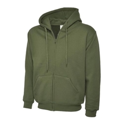 Uneek UC504 Adults Classic Full Zip Hooded Sweatshirt Olive 2XL