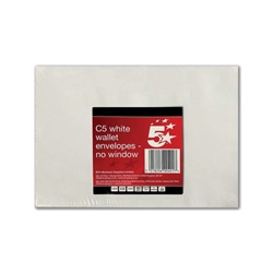 5 Star C5 Envelopes Pocket Peel and Seal 80gsm White (Pack of 25) FS600401