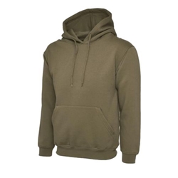 Uneek UC502 Classic Hooded Sweatshirt Military Green Small