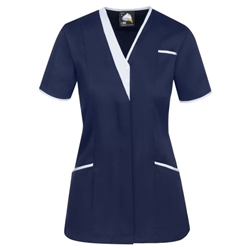 Orn 8200 Tonia V-Neck Tunic Navy with White Trim UK 26