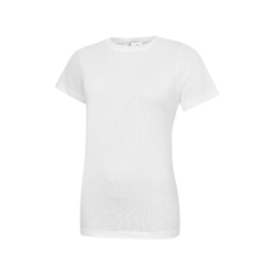 Uneek UC318 Ladies Classic Crew Neck T-Shirt White Medium