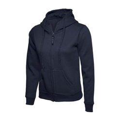 Uneek UC505 Ladies Classic Full Zip Hooded Sweatshirt Navy Medium