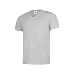 Uneek UC317 Classic V Neck T-Shirt Heather Grey Large