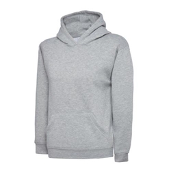 Uneek UX8 Childrens Hooded Sweatshirt Heather Grey 7/8 Years 