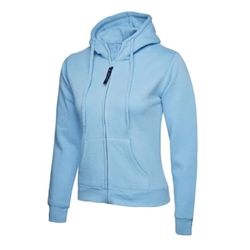 Uneek UC505 Ladies Classic Full Zip Hooded Sweatshirt Sky Xtra Small