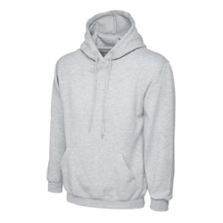 Uneek UC502 Classic Hooded Sweatshirt Heather Grey Medium