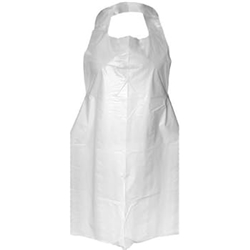 Deluxe 17 Micron Aprons 1000 White Flat Packed