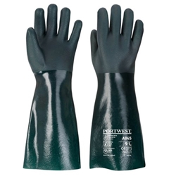 Portwest Double Dipped PVC Gauntlet 45cm XL Green (Pack of 12)
