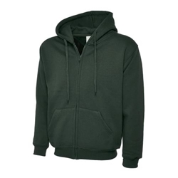 Uneek UC504 Adults Classic Full Zip Hooded Sweatshirt Bottle Green Large