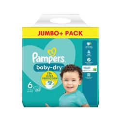 Pampers Baby Dry Taped Nappies Size 6 Jumbo (Pack of 124) 76571
