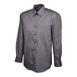 Uneek UC701 Mens Pinpoint Oxford Full Sleeve Shirt Charcoal 19.5