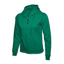 Uneek UC505 Ladies Classic Full Zip Hooded Sweatshirt Kelly Green XL