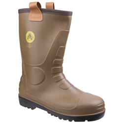 Amblers Safety FS95 S5 SRA Safety Rigger Wellington Boot Tan [Size UK 4/ EU 37]