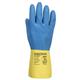 Portwest Double Dipped Latex Gauntlet XL Yellow/Bl (Pack of 12)