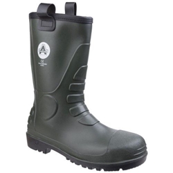 Amblers Safety FS97 S5 SRA PVC Safety Rigger Wellington Boot Green [Size UK 10/ EU 44]
