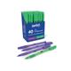 Swash Triangular Ballpoint Pens with Rubber Grip 40 Green + 3 Purple (Pack of 43) BBT40GN
