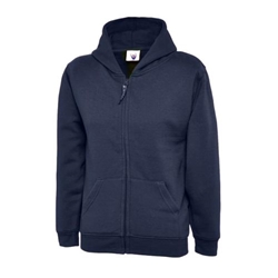 Uneek UC506 Childrens Classic Full Zip Hooded Sweatshirt Navy 9/10