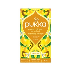Pukka Organic Lemon Ginger and a Touch of Manuka Honey Tea Bags (Pack of 20) 801543