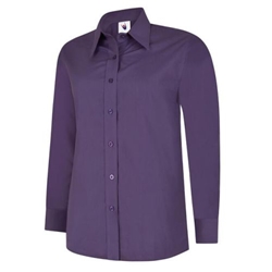 Uneek UC711 Ladies Poplin Full Sleeve Shirt Purple 3XL