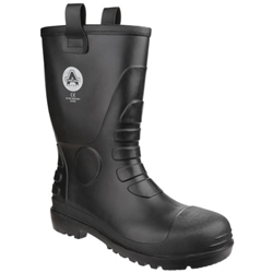 Amblers Safety FS90 S5 SRA Safety Rigger Wellington Boot Black [Size UK 4/ EU 37]