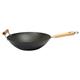 Dexam School of Wok Pre-Seasoned Carbon Steel Flat Base Wok 360mm