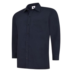 Uneek UC709 Mens Poplin Full Sleeve Shirt Navy 17