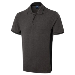 Uneek UC117 Two Tone Polo Shirt Charcoal/Black 3XL 