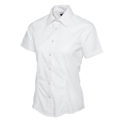 Uneek UC712 Ladies Poplin Half Sleeve Shirt White XL