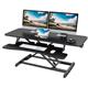 Standing Desk Converter, 42"/106cm Wide Height Adjustable Sit Stand Desk Riser for Dual Monitors with Keyboard Tray, Black