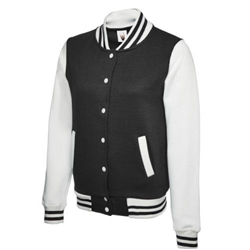 Uneek UC526 Ladies Varsity Jacket Black/White Large