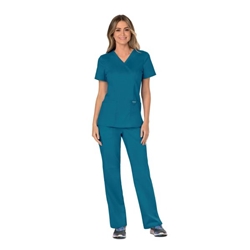 Cherokee WW610 Revolution Mock Wrap Top Caribbean Blue S CHWW610/CARI/S