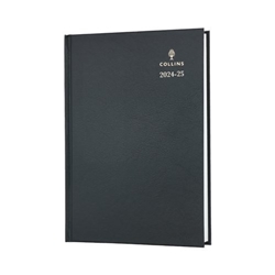 Collins Academic Diary Day Per Page A5 Black 2025-2026 52MBLK25
