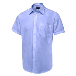 Uneek UC714 Mens Short Sleeve Poplin Shirt Mid Blue 15.5