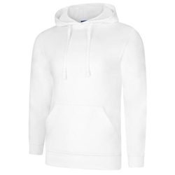 Uneek UC509 Deluxe Hooded Sweatshirt White XL