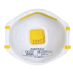 Portwest FFP1 Valved Respirator White (Pack of 10)