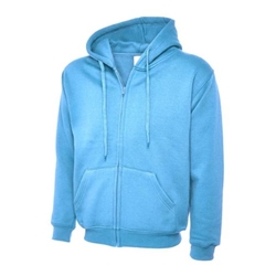 Uneek UC504 Adults Classic Full Zip Hooded Sweatshirt Sky Medium