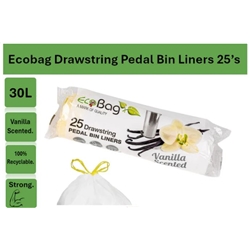 Ecobag Pedal Bin Liners Vanilla 30 Litre Pack of 25's ( Pack of 24)