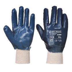 Portwest Nitrile Knitwrist M Navy (Pack of 12)