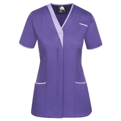Orn 8200 Tonia V-Neck Tunic Purple with Lilac Trim UK 06