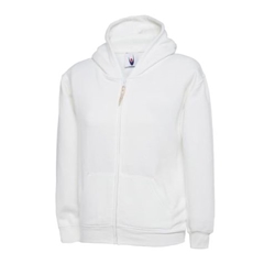 Uneek UC506 Childrens Classic Full Zip Hooded Sweatshirt White 7/8 Years