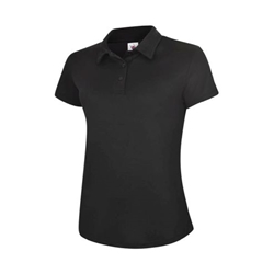 Uneek UC128 Ladies Super Cool Workwear Poloshirt Black XL