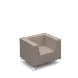 Alban low back double seater sofa with chrome legs