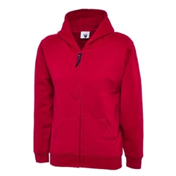 Uneek UC506 Childrens Classic Full Zip Hooded Sweatshirt Red 7/8 Years