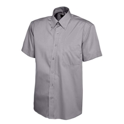 Uneek UC702 Mens Pinpoint Oxford Half Sleeve Shirt Charcoal 17.5